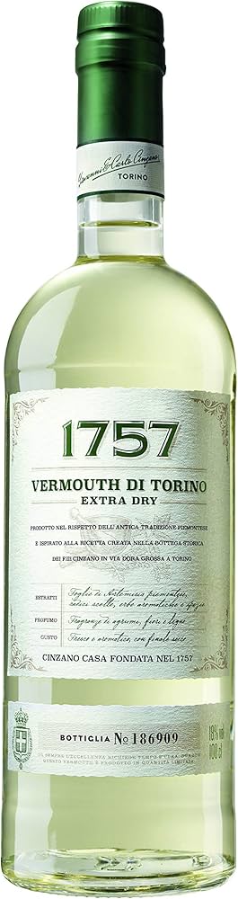 CINZANO EXTRA DRY VERMOUTH DI TORINO 1757 18° CL 100