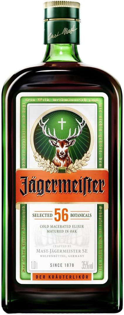 Jägermeister 100cl - Liquore a base di 56 Botaniche, invecchiato in botte. Da servire ghiacciato. 35% Vol.