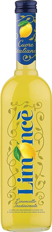 Limoncé, Limoncello naturale da limoni Siciliani 100%, senza coloranti e aromi artificiali - 1 bottiglia da 500 ml