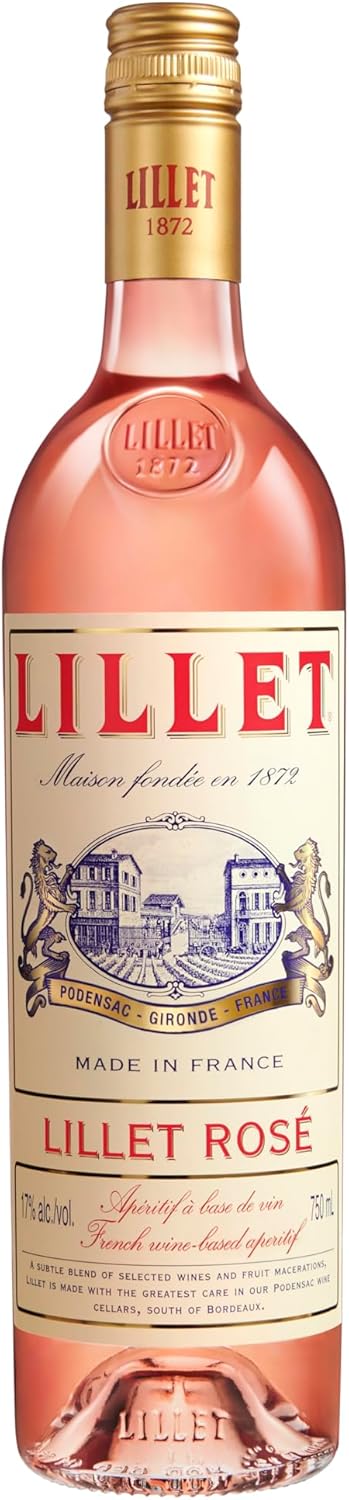 Lillet Rosè - 750 ml - Aperitivo Francese - Vino liquoroso realizzato con i vini di Bordeaux, Sauvignon e Semillon - 17% Vol