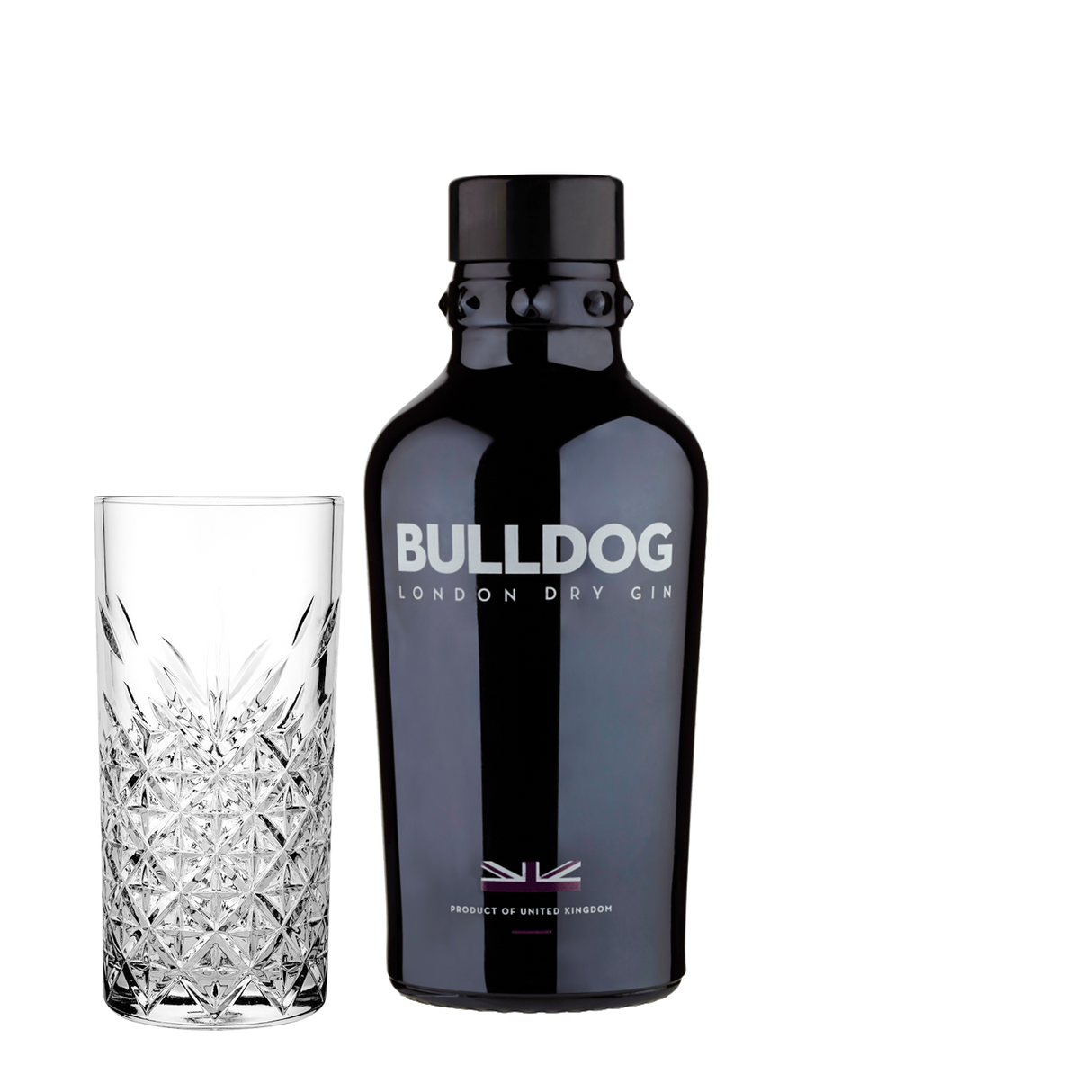 Set Cocktail Premium con Bulldog Gin 70 cl + 1 Bicchieri Tumbler in Vetro 30cl - Idea Regalo Uomo Bartendering Gin Tonic, Mixology e Home Bar